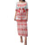 Sweden Daleclarian Horse Family Matching Puletasi and Hawaiian Shirt Floral Folk Pattern White Version