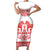 Sweden Daleclarian Horse Family Matching Short Sleeve Bodycon Dress and Hawaiian Shirt Floral Folk Pattern White Version