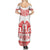 Sweden Daleclarian Horse Family Matching Summer Maxi Dress and Hawaiian Shirt Floral Folk Pattern White Version