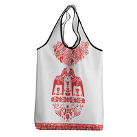 Sweden Daleclarian Horse Grocery Bag Floral Folk Pattern White Version