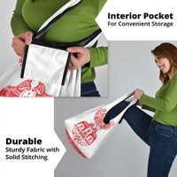 Sweden Daleclarian Horse Grocery Bag Floral Folk Pattern White Version