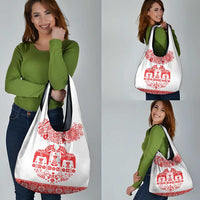 Sweden Daleclarian Horse Grocery Bag Floral Folk Pattern White Version