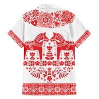 Sweden Daleclarian Horse Hawaiian Shirt Floral Folk Pattern White Version