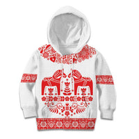 Sweden Daleclarian Horse Kid Hoodie Floral Folk Pattern White Version