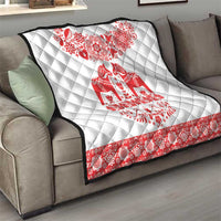 Sweden Daleclarian Horse Quilt Floral Folk Pattern White Version