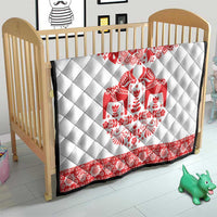 Sweden Daleclarian Horse Quilt Floral Folk Pattern White Version