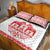 Sweden Daleclarian Horse Quilt Bed Set Floral Folk Pattern White Version