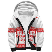 Sweden Daleclarian Horse Sherpa Hoodie Floral Folk Pattern White Version