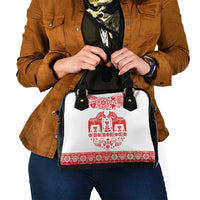 Sweden Daleclarian Horse Shoulder Handbag Floral Folk Pattern White Version