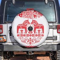 Sweden Daleclarian Horse Spare Tire Cover Floral Folk Pattern White Version