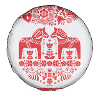 Sweden Daleclarian Horse Spare Tire Cover Floral Folk Pattern White Version