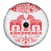 Sweden Daleclarian Horse Spare Tire Cover Floral Folk Pattern White Version