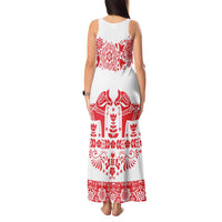 Sweden Daleclarian Horse Tank Maxi Dress Floral Folk Pattern White Version