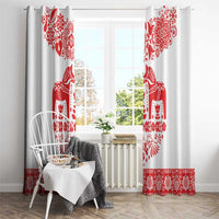 Sweden Daleclarian Horse Window Curtain Floral Folk Pattern White Version