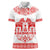 Sweden Daleclarian Horse Women Polo Shirt Floral Folk Pattern White Version