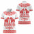 Sweden Daleclarian Horse Women Polo Shirt Floral Folk Pattern White Version