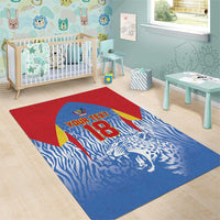 Custom DR Congo Football 2026 Area Rug Leopard Power Fan Style
