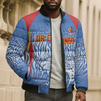 Custom DR Congo Football 2026 Bomber Puffer Jacket Leopard Power Fan Style