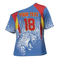 Custom DR Congo Football 2026 Cross Shoulder Shirt Leopard Power Fan Style