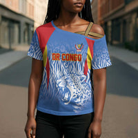 Custom DR Congo Football 2026 Cross Shoulder Shirt Leopard Power Fan Style