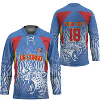 Custom DR Congo Football 2026 Hockey Jersey Leopard Power Fan Style