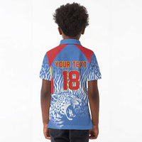 Custom DR Congo Football 2026 Kid Polo Shirt Leopard Power Fan Style