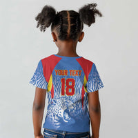Custom DR Congo Football 2026 Kid T shirt Leopard Power Fan Style