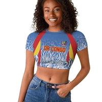 Custom DR Congo Football 2026 Raglan Cropped T shirt Leopard Power Fan Style