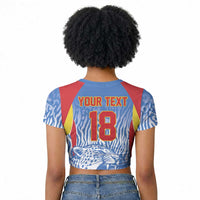 Custom DR Congo Football 2026 Raglan Cropped T shirt Leopard Power Fan Style