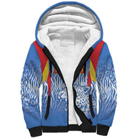 Custom DR Congo Football 2026 Sherpa Hoodie Leopard Power Fan Style