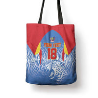 Custom DR Congo Football 2026 Tote Bag Leopard Power Fan Style