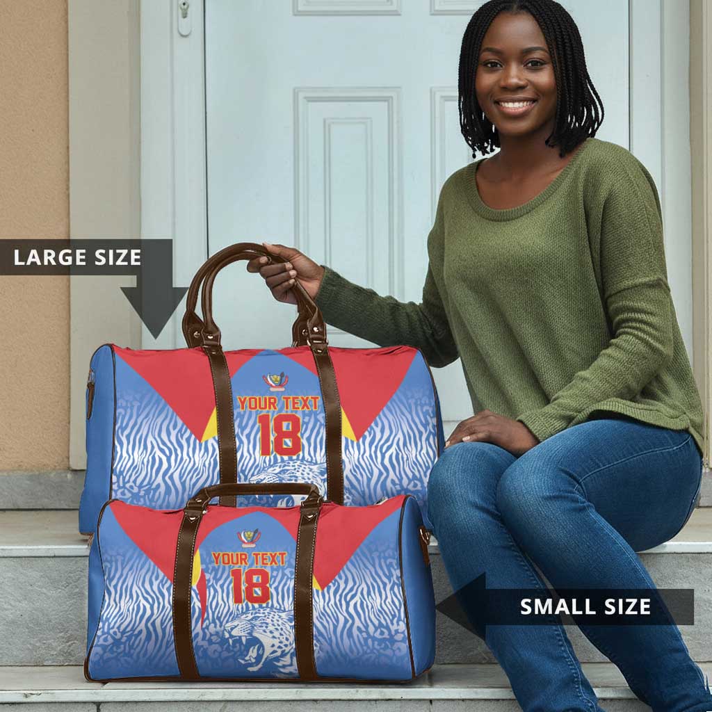 Custom DR Congo Football 2026 Travel Bag Leopard Power Fan Style