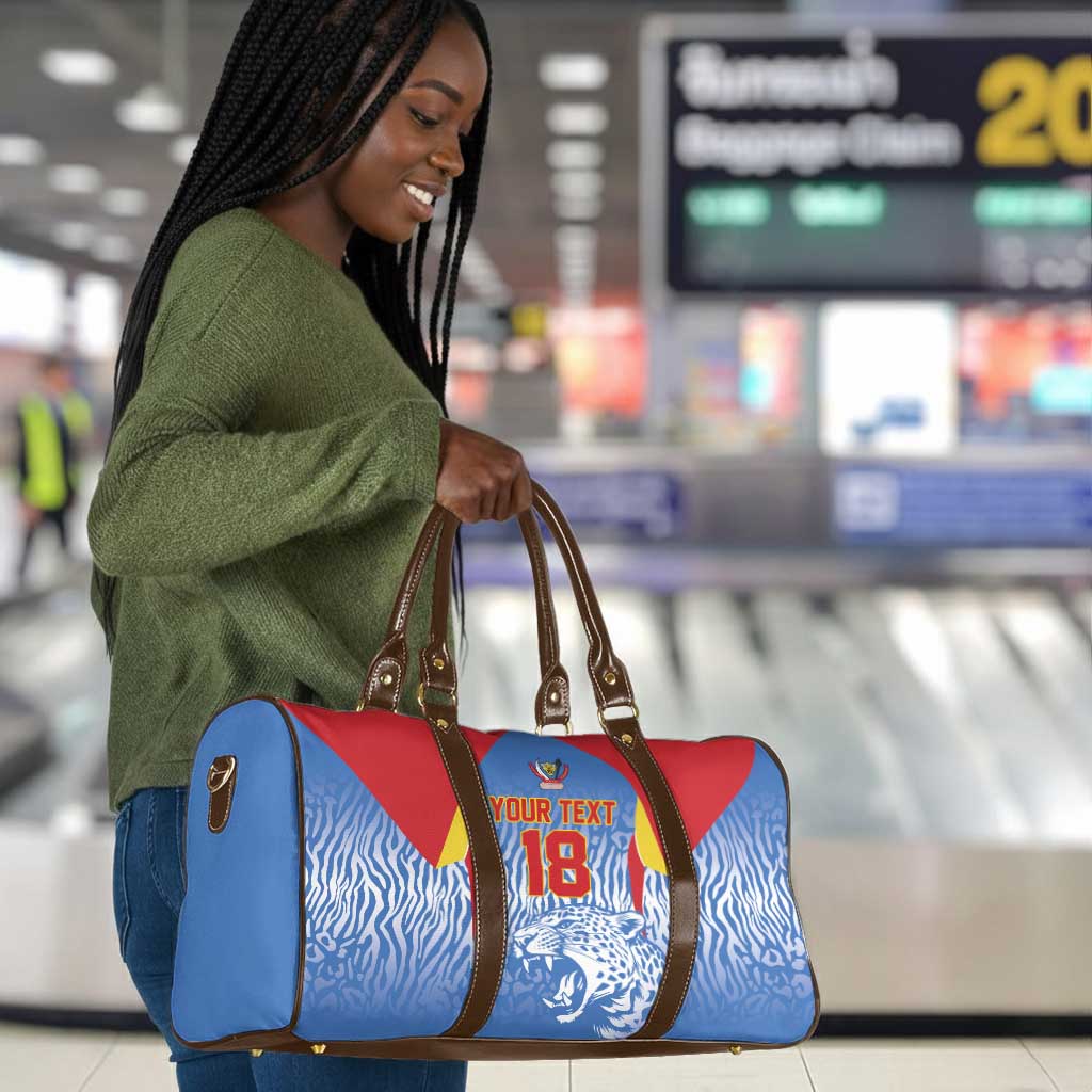 Custom DR Congo Football 2026 Travel Bag Leopard Power Fan Style