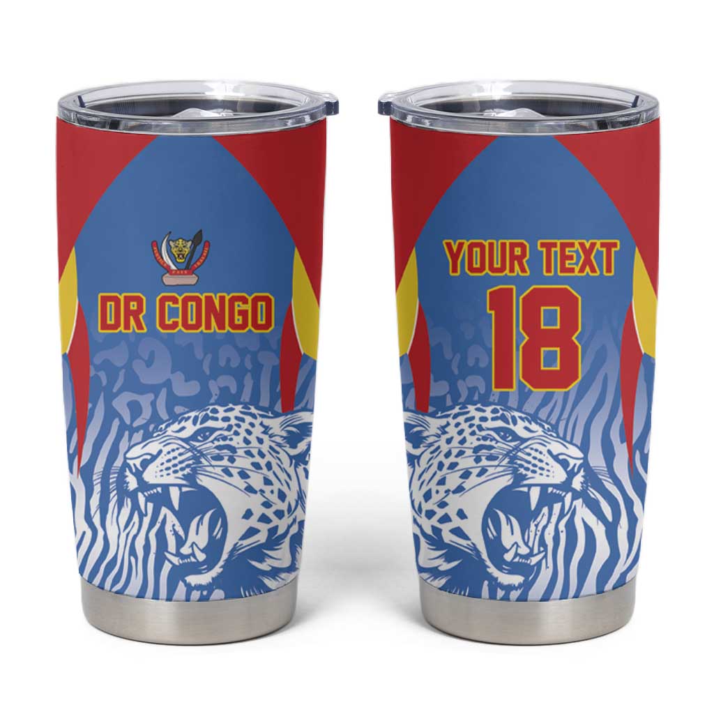Custom DR Congo Football 2026 Tumbler Cup Leopard Power Fan Style