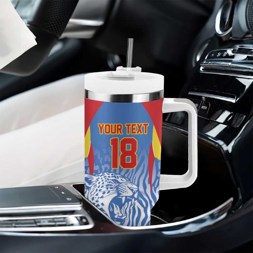 Custom DR Congo Football 2026 Tumbler With Handle Leopard Power Fan Style