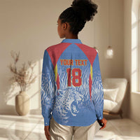 Custom DR Congo Football 2026 Women Casual Shirt Leopard Power Fan Style