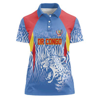 Custom DR Congo Football 2026 Women Polo Shirt Leopard Power Fan Style