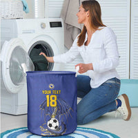 Custom Bosnia and Herzegovina Football 2026 Laundry Basket Blue Dragon National Pride