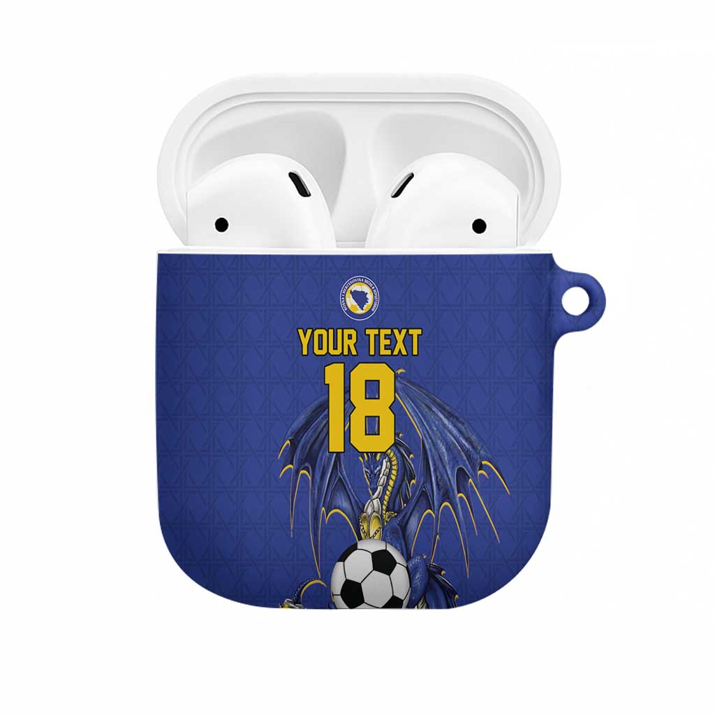 Custom Bosnia and Herzegovina Football 2026 AirPods Case Blue Dragon National Pride