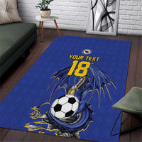 Custom Bosnia and Herzegovina Football 2026 Area Rug Blue Dragon National Pride