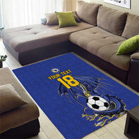 Custom Bosnia and Herzegovina Football 2026 Area Rug Blue Dragon National Pride