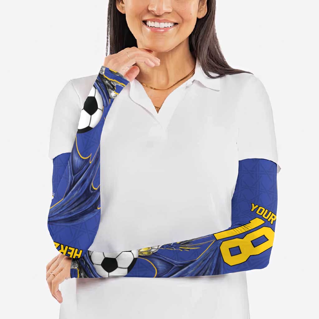 Custom Bosnia and Herzegovina Football 2026 Arm Sleeves Blue Dragon National Pride