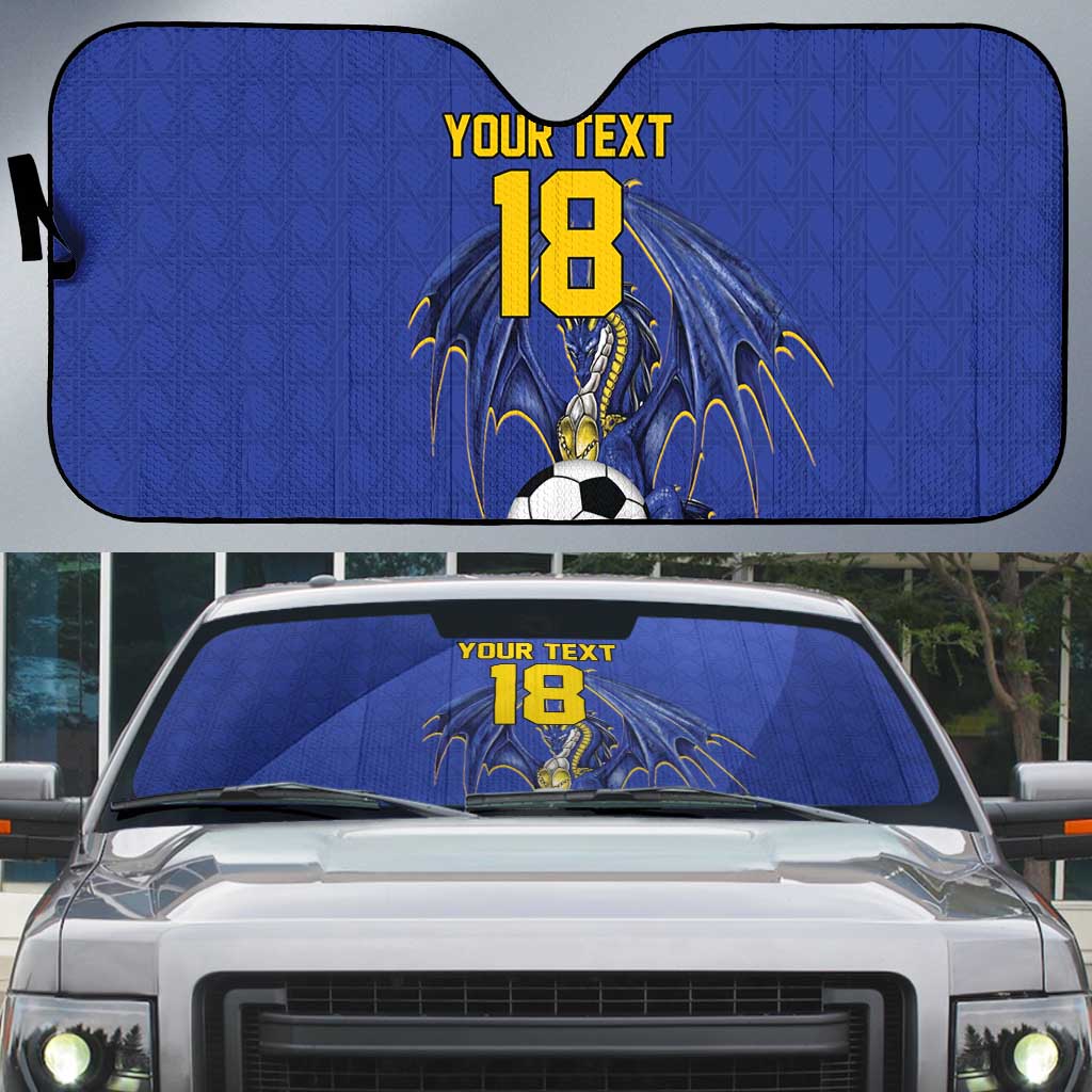 Custom Bosnia and Herzegovina Football 2026 Auto Sun Shade Blue Dragon National Pride