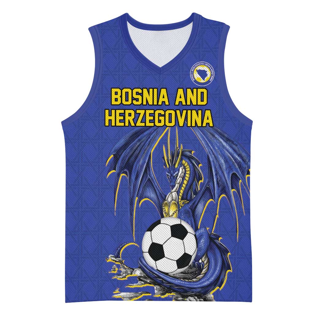 Custom Bosnia and Herzegovina Football 2026 Basketball Jersey Blue Dragon National Pride