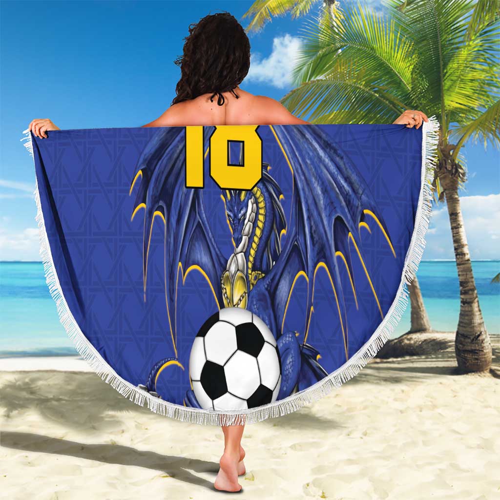 Custom Bosnia and Herzegovina Football 2026 Beach Blanket Blue Dragon National Pride