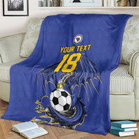 Custom Bosnia and Herzegovina Football 2026 Blanket Blue Dragon National Pride