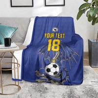 Custom Bosnia and Herzegovina Football 2026 Blanket Blue Dragon National Pride