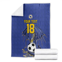 Custom Bosnia and Herzegovina Football 2026 Blanket Blue Dragon National Pride