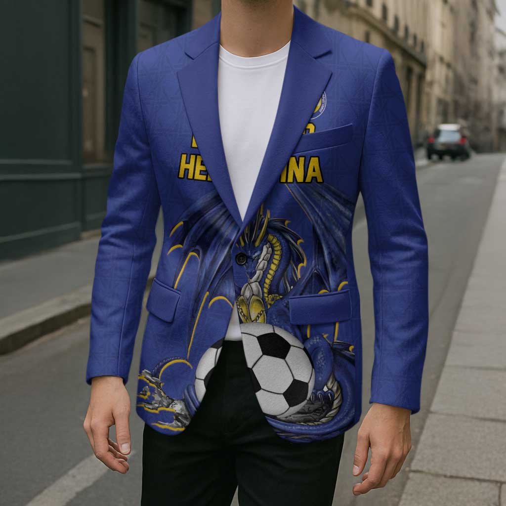 Custom Bosnia and Herzegovina Football 2026 Blazer Blue Dragon National Pride