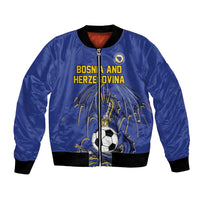 Custom Bosnia and Herzegovina Football 2026 Bomber Jacket Blue Dragon National Pride